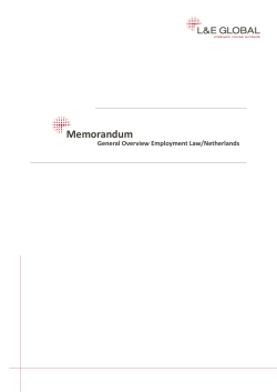 Memorandum General Overview Employment Law/Netherlands