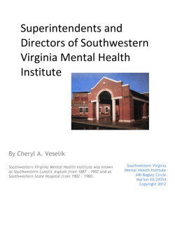 Superintendents and Directors of Southwestern Virginia Mental Health Institute