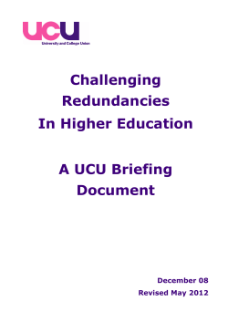Challenging Redundancies In Higher Education