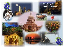 TIEC Study Guide to Texas Universities 1 Copyright 2012 TIEC