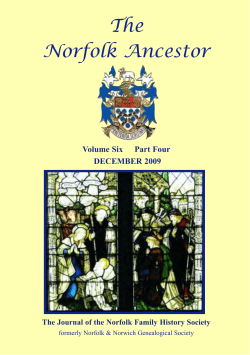 The Norfolk Ancestor Volume Six     Part Four DECEMBER 2009