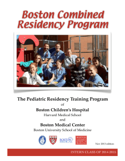 Boston Combined Residency Program  The Pediatric Residency Training Program