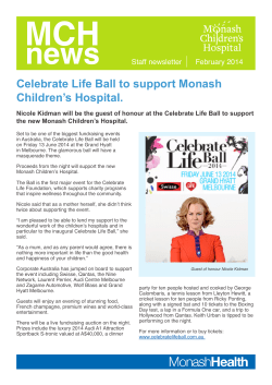 MCH news Celebrate Life Ball to support Monash Children’s Hospital.