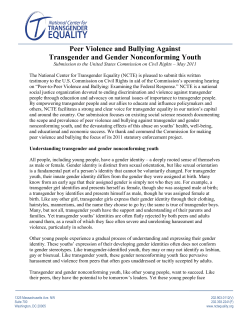 Peer Violence and Bullying Against Transgender and Gender Nonconforming Youth