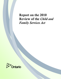 Report on the 2010 Child and Family Services Act