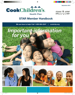 Important information for you  STAR Member Handbook