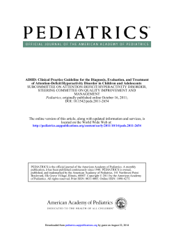 ADHD: Clinical Practice Guideline for the Diagnosis, Evaluation, and Treatment