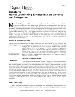 M Chapter 6 Martin Luther King &amp; Malcolm X on Violence and Integration