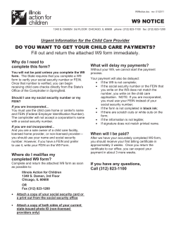 W9 NOTICE DO YOU WANT TO GET YOUR CHILD CARE PAYMENTS?
