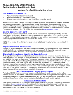 SOCIAL SECURITY ADMINISTRATION Application for a Social Security Card free!