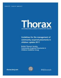 Thorax Guidelines for the management of community acquired pneumonia in children: update 2011