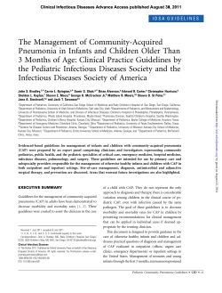 The Management of Community-Acquired Pneumonia in Infants and Children Older Than