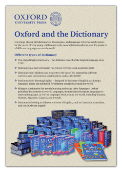 3 Oxford and the Dictionary