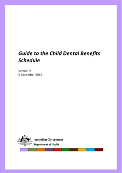 Guide to the Child Dental Benefits Schedule Version 2