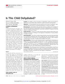 Is This Child Dehydrated? THE RATIONAL CLINICAL EXAMINATION