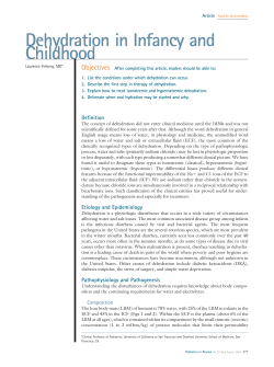 Dehydration in Infancy and Childhood Objectives