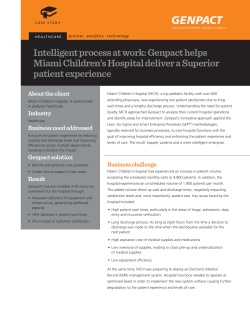 Intelligent process at work: Genpact helps patient experience