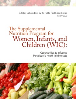 Women, Infants, and Children (WIC): The Supplemental Nutrition Program for