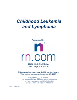 Childhood Leukemia and Lymphoma
