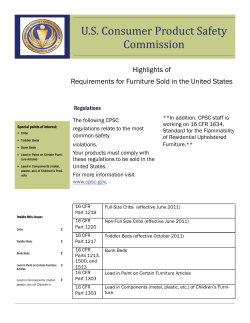 U.S. Consumer Product Safety  Commission  Highlights of Requirements for Furniture Sold in the United States