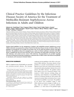 Clinical Practice Guidelines by the Infectious Methicillin-Resistant Staphylococcus Aureus