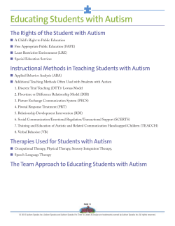 Educating Students with Autism The Rights of the Student with Autism