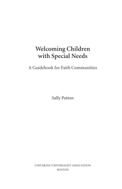Welcoming Children with Special Needs A Guidebook for Faith Communities Sally Patton