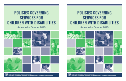 POLICIES GOVERNING SERVICES FOR CHILDREN WITH DISABILITIES