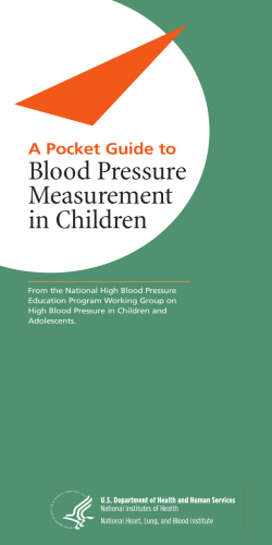 Blood Pressure Measurement in Children A Pocket Guide to