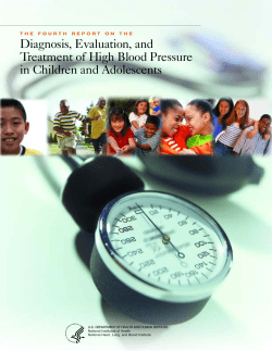 Diagnosis, Evaluation, and Treatment of High Blood Pressure in Children and Adolescents