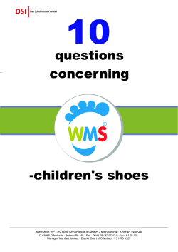 questions concerning -children's shoes