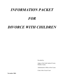 INFORMATION PACKET  FOR DIVORCE WITH CHILDREN