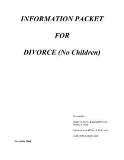 INFORMATION PACKET  FOR DIVORCE (No Children)