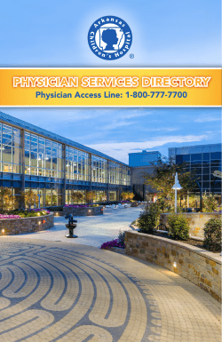 PHYSICIAN SERVICES DIRECTORY Physician Access Line: 1-800-777-7700