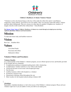 Children’s Healthcare of Atlanta Volunteer Manual