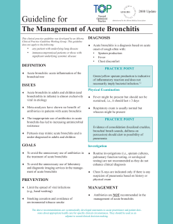 Guideline for The Management of Acute Bronchitis