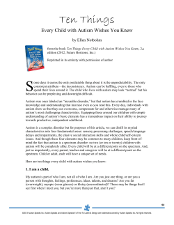Ten Things Every Child with Autism Wishes You Knew  by Ellen Notbohm