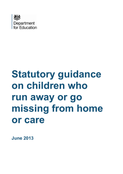 Statutory guidance on children who run away or go missing from home