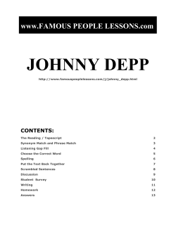 JOHNNY DEPP www.FAMOUS PEOPLE LESSONS.com  CONTENTS: