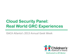 Cloud Security Panel: Real World GRC Experiences