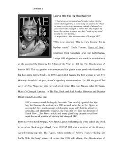 Lambert 1 Lauryn Hill: The Hip-Hop Raptivist