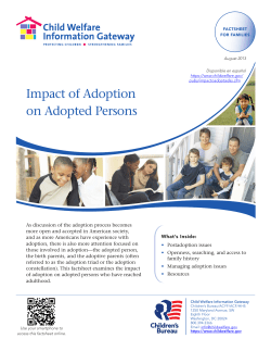 Impact of Adoption on Adopted Persons