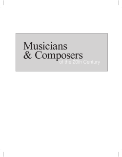 Musicians &amp; Composers of the 20th Century
