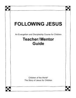 FOLLOWING JESUS Teacher / Mentor Guide