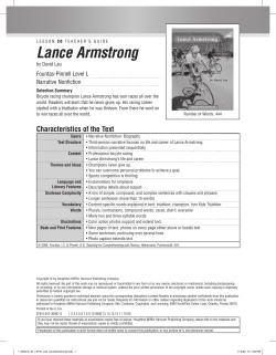 Lance Armstrong Fountas-Pinnell Level L Narrative Nonfiction by David Lau