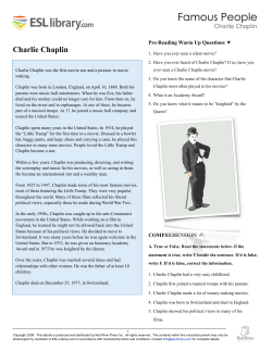Famous People Charlie Chaplin Pre-Reading Warm Up Questions
