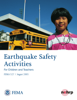 Earthquake Safety Activities FEMA For Children and Teachers