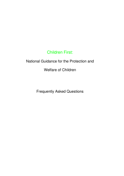 Children First:  National Guidance for the Protection and Welfare of Children