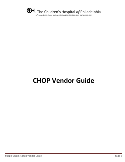 CHOP Vendor Guide The Children’s of