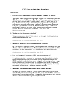 FTIC Frequently Asked Questions Admissions